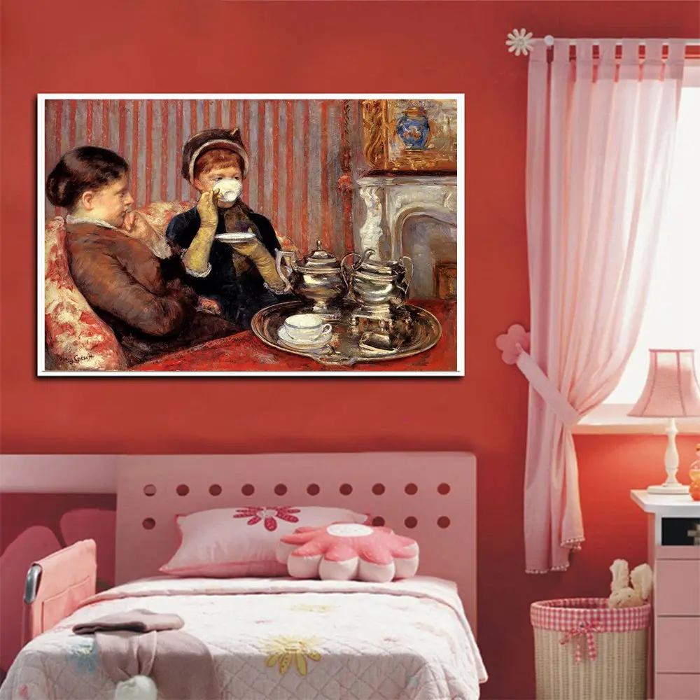 

Vintage Home Decor Mary Stevenson Cassatt Canvas Painting Reproduction "The Tea" Oil Canvas Painting Hand Painted Drop Shipping