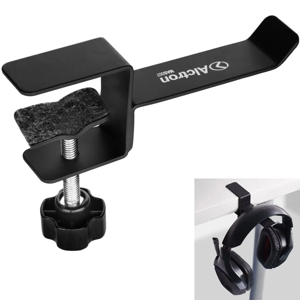 Headphone Headset Holder, 6amLifestyle Universal Metal Headphone Holder Hanger Clip with Adjustable Clamp for Computer Desk