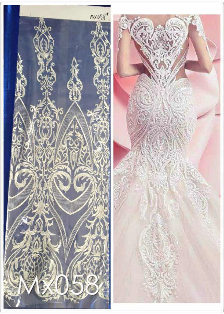 

SYJ-5165 white flower french embroidery tulle mesh lace for wedding/evening dress/party,ship all over the world