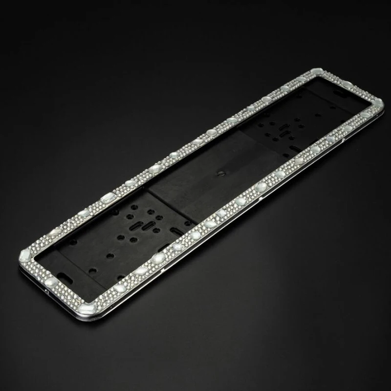 Stainless Steel License Plate Bracket Frame for Car Number Europe Crystal Diamond Universal Russia Germany Vehicle Holder