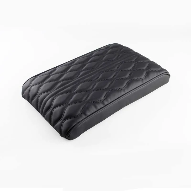 PU Leather Car Armrest Pad Cover Universal Center Console Wave Embroider Auto Seat Box Protection Cushion Hand Supports