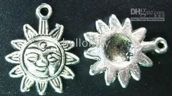 

600pcs Tibetan silver face sunflower charms 17mm A23