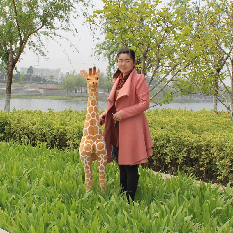 big plush standing giraffe toy creative simulation giraffe doll gift about 140cm