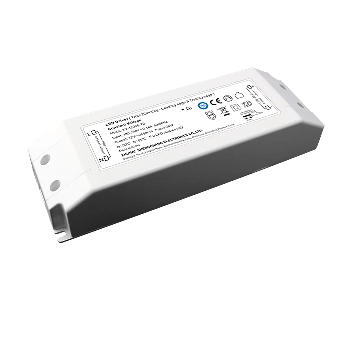 

DC 12V 24V 36V 30W Triac Dimmable LED Driver Constant Voltage 12V Power Supply LED Lighting Transformers Ac90-130V AC180-250V