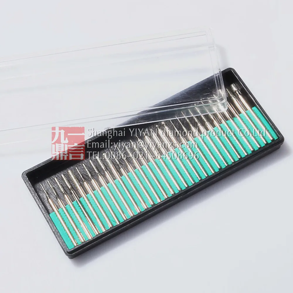 2 jogo/lote broca para ferramenta rotativa sortidas diamante-revestido ponta abrasivo montado pontos bur rebarba conjunto 30 pçs/set frete grátis
