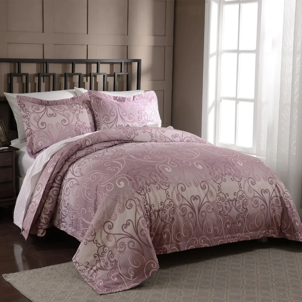 SIMPLEOPULENCE Duvet Cover Set Microfiber  luxury Printed Rose Red Include Quilt Cover Pillow Cases Twin Queen King