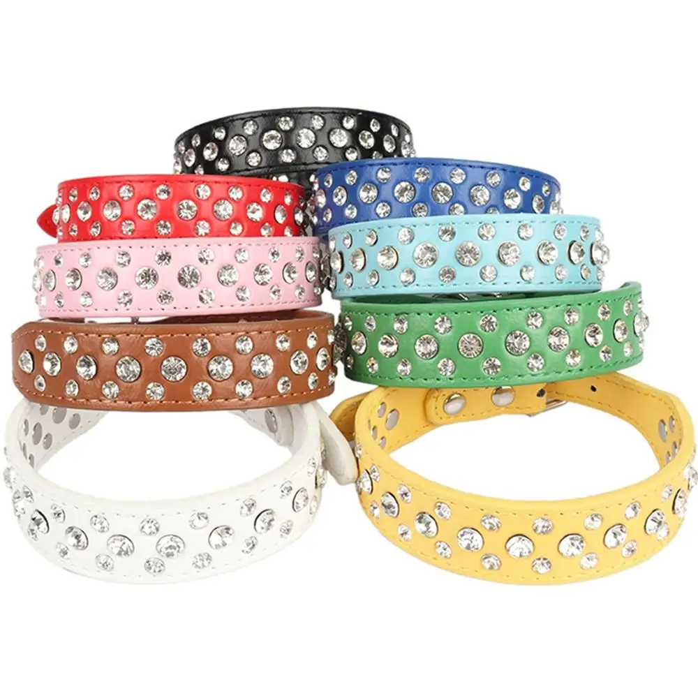 15 Colors 2.5cm Width PU Leather Pet Collar Round Spikes Studded Dog Collars for Small Medium Dogs XS/S/M/L