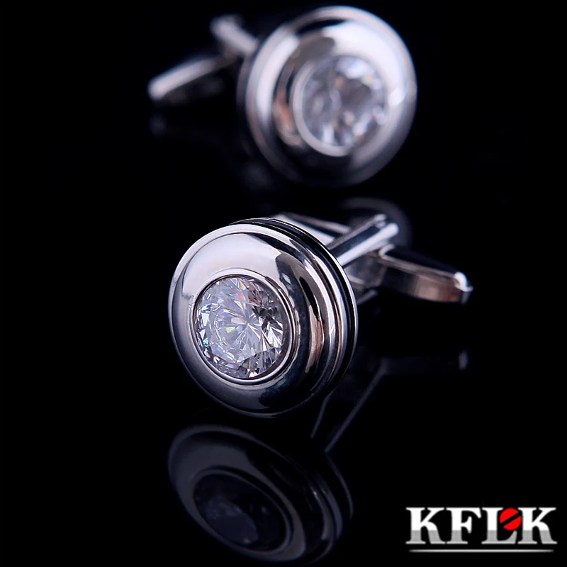 

KFLK Jewelry shirt cufflink for mens designer Brand Crystal fashion Cuff link Wholesale Button High Quality guests