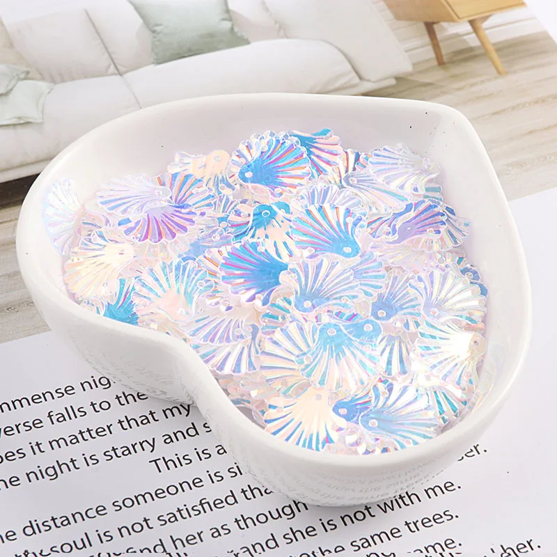 120 pcs/bag of 15 mm large shell-shaped loose sequins sequins sewing embellishment earrings gua\'s wedding craft clothing accesso