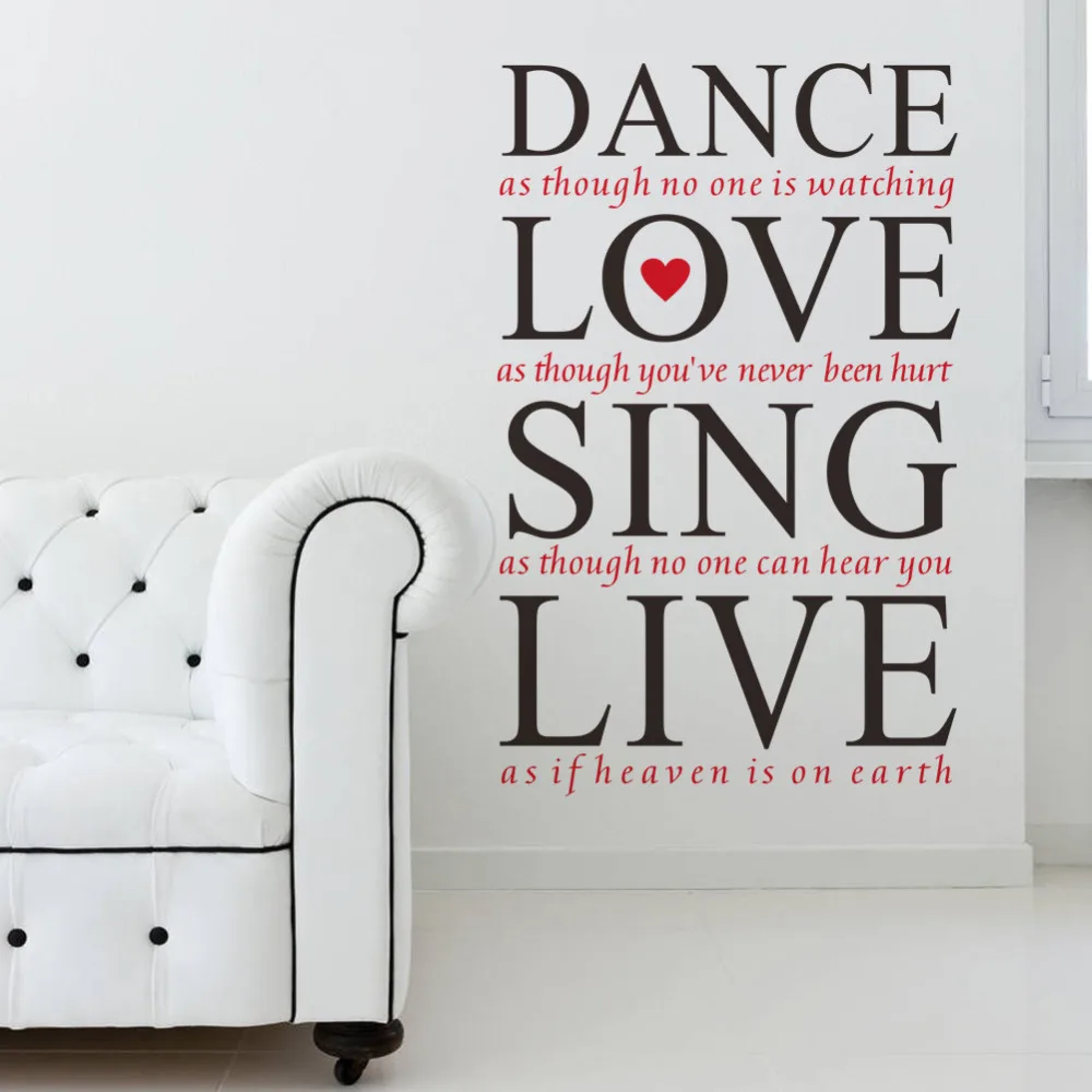 

Characters "love" Bedroom Living Room Backdrop Removable Waterproof Vinyl love home decoration wall sticker