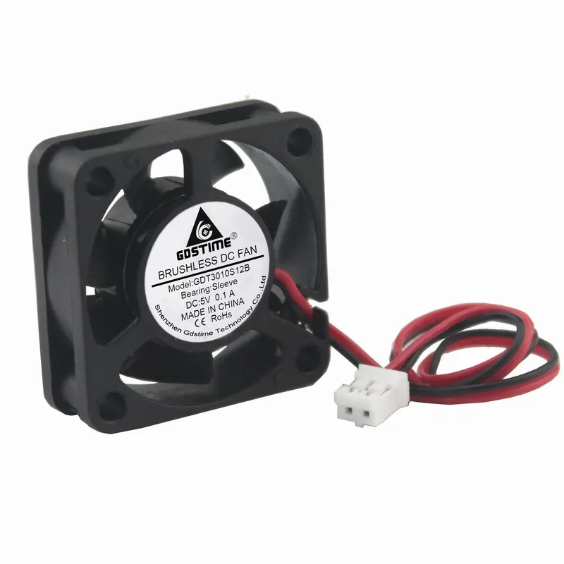 Gdstime 2 Cái 30 mét x 10 mét Quạt Nhỏ 5 V 2Pin 2.0 3010 DC Không Chổi Than Cooler Quạt Làm Mát 30x30x10 mét 3 cm 7 Baldes