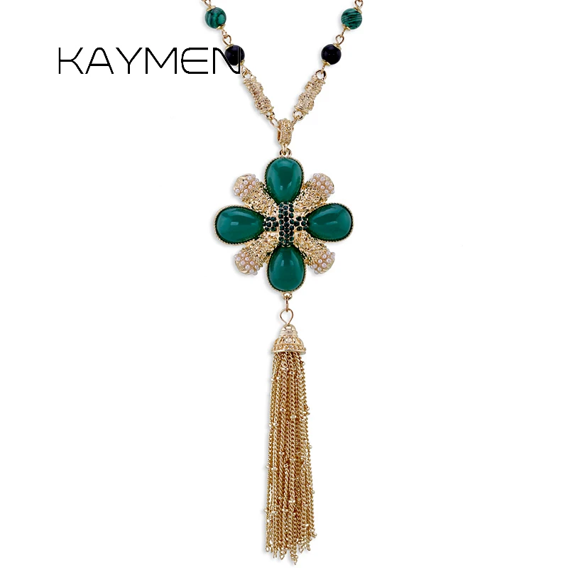 

Luxury Trendy Long Chain Pendant Necklace Handmade Costume Accessory Bohemia Necklaces Jewelry for Women Girls Nice Gifts