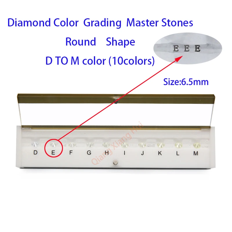 Imagem -02 - Cubic Zirconia Stone Tester Cor Branca Forma Redonda Diamante Cor Grade Diferença Teste Conjuntos de Ferramentas d para m