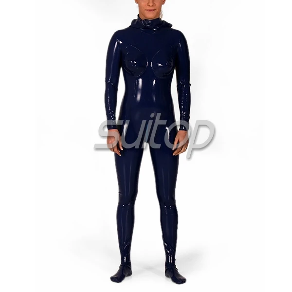 Classical latex blcak catsuit  normal zentais with socks and cap but without any decorations zentai