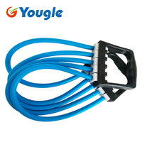 YOUGLE Resistance Cable Rope 5 Tube Resistance Bands Removable Chest Expander For Fitness Workout