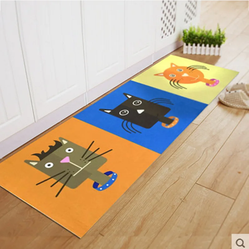 Personality fashion Creative Cartoon Long strip carpet kitchen bath water uptake Non-slip Mat Corridor bedroom bedside Carpets