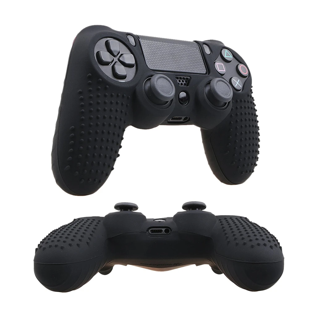 Silicone Gamepad Cover Case Skin for Dualshock 4 /PS4 /PS4 pro Slim Console Controller &Stick Grip Caps Anti-slip Joystick Cover