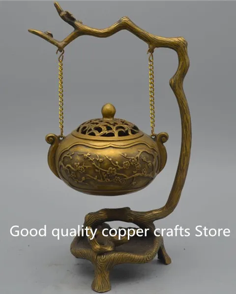 

China new product archaize the brass plum blossom hanging incense burner