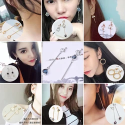 GRACE JUN Factory Direct Wholesale Clip on Earrings Without Pierced for Women Fashion Crystal Stone Shell Material Cuff Earrings