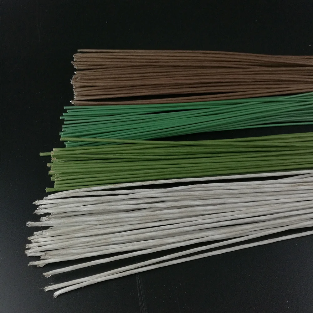 50/100PCS 60CM Flower Stub Stems Floral Tape Iron Wire Artificial Flower Stub Stems for Wedding Bridal Bouquet Wreath Flowers