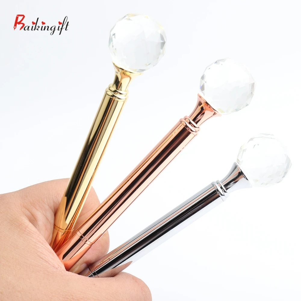 1PCS Baikingift New Arrival Brand Drop Shape Diamond Metal Ballpoint pen Black refill Office Stationery Writing Supplies or gift