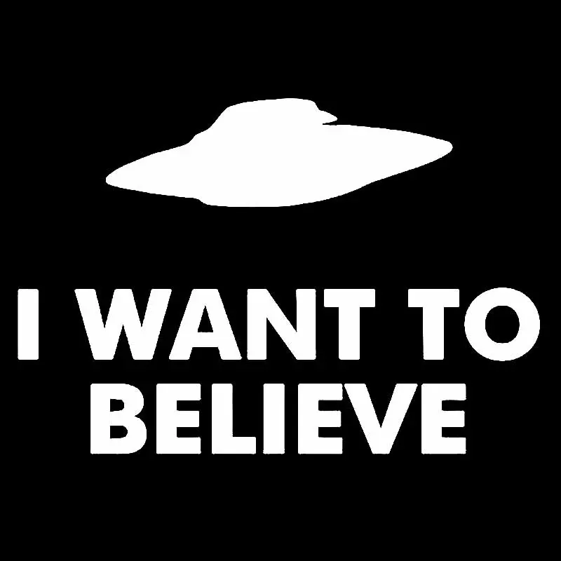 YJZT 16.5CM*11.2CM I WANT TO BELIEVE Aliens UFO Vinyl Decal Car Sticker Black/Silver C3-0559