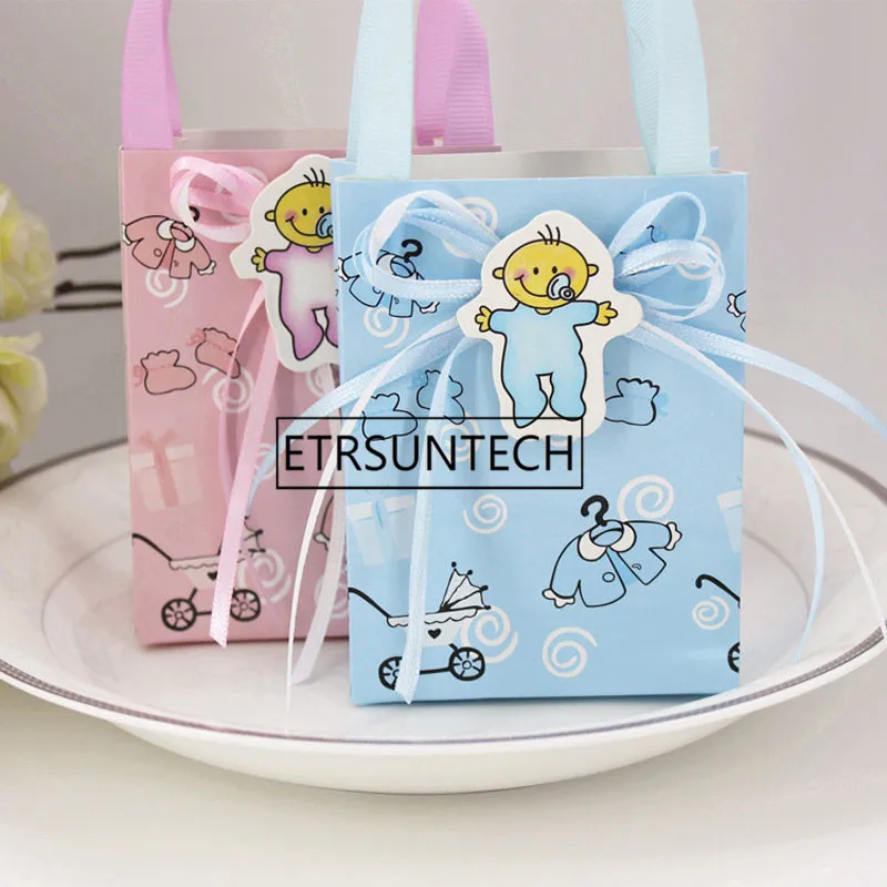 

Baby Shower Christening Chocolate Gift Bags Party Favor Box Portable Party Gift Box DIY Creative Candy Box 480pcs