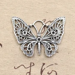 3pcs Charms Butterfly 48x38mm Antique,Zinc Alloy Pendant fit,Vintage Tibetan Bronze Silver color,DIY For Handmade Jewelry