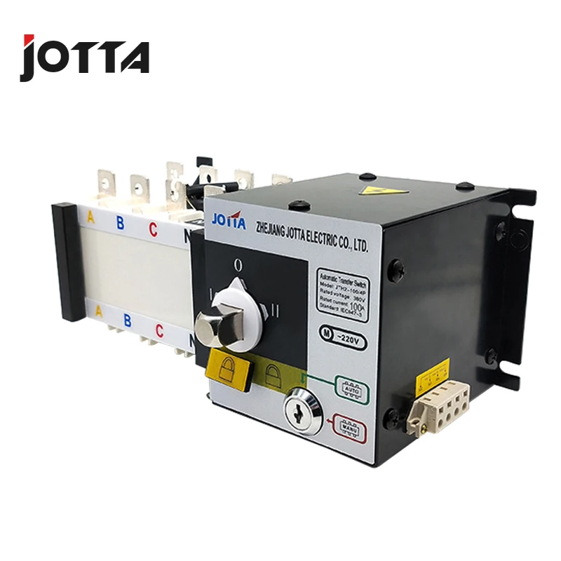 Jotta 100Amp 220V/ 230V/380V/440V 4 Pole 3 Phase Automatic Transfer Switch Connect Generator Changeover Switch