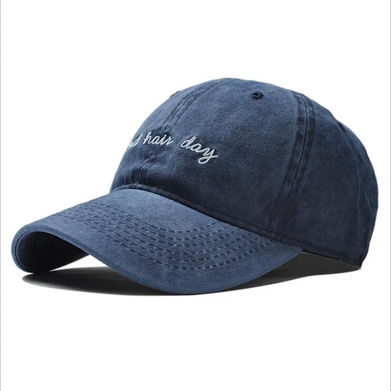 HighQuality Washed Cotton Bad Hair Day Adjustable Solid Color Baseball Cap Unisex Couple Cap Fashion Dad HAT Snapback Cap