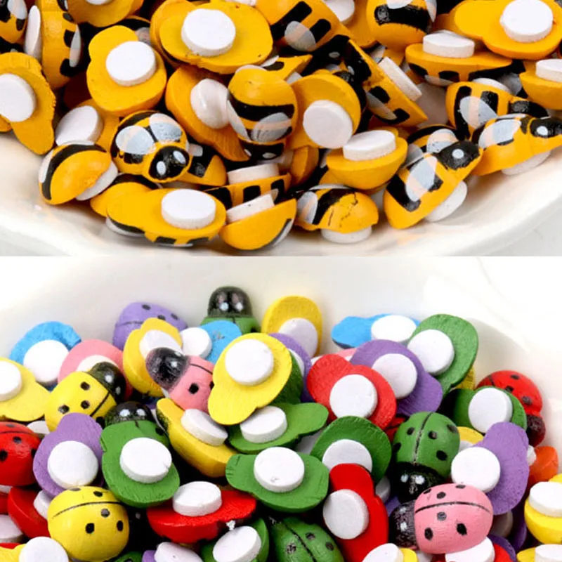 Mixed Bee Self-Adhesive Crafts  Flatback Cabochon Decoration For Scrapbooking Cute DIY Accessories 13mm 50pcs MT0449
