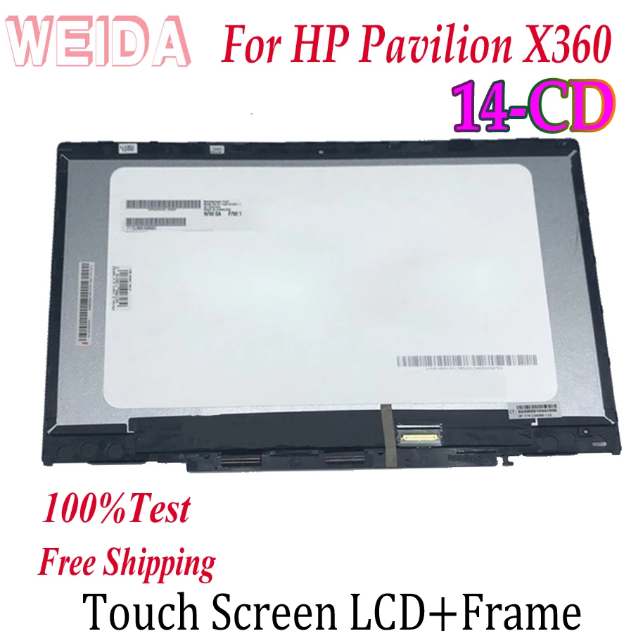 Imagem -02 - Aaa Mais 14 Lcd para hp Pavilion X360 14-cd 14m-cd 14 cd Série L20555001 L20553-001 Lcd Tela de Toque Quadro de Montagem