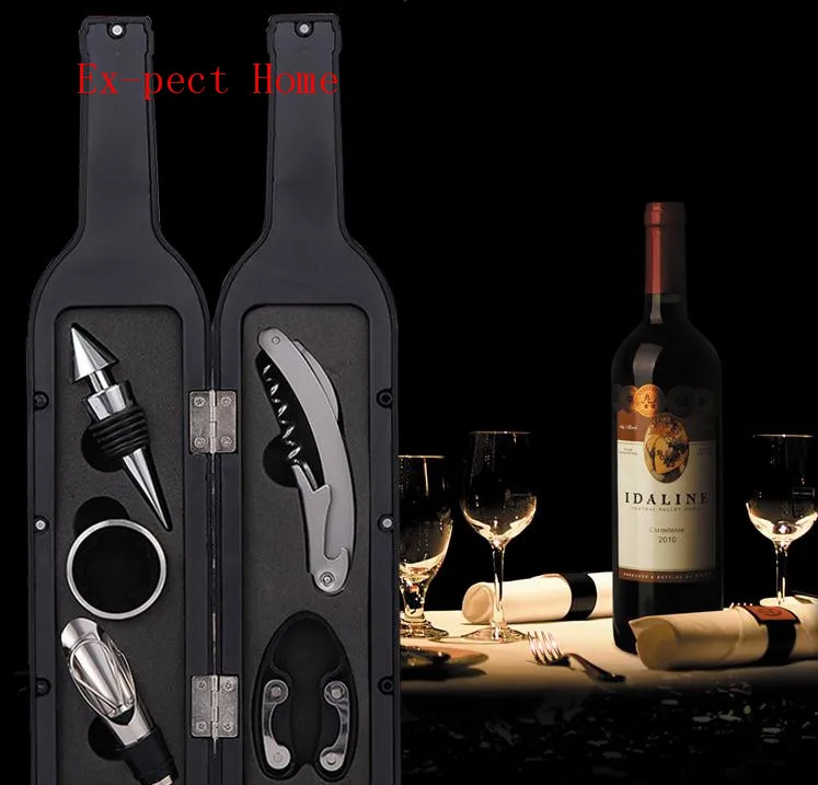 

3pcs & 5pcs/set Wine Bottle Opener Stopper Pourer Accessories Corkscrew Kit Foil Cutter Holder Wine Opener Wine Tools