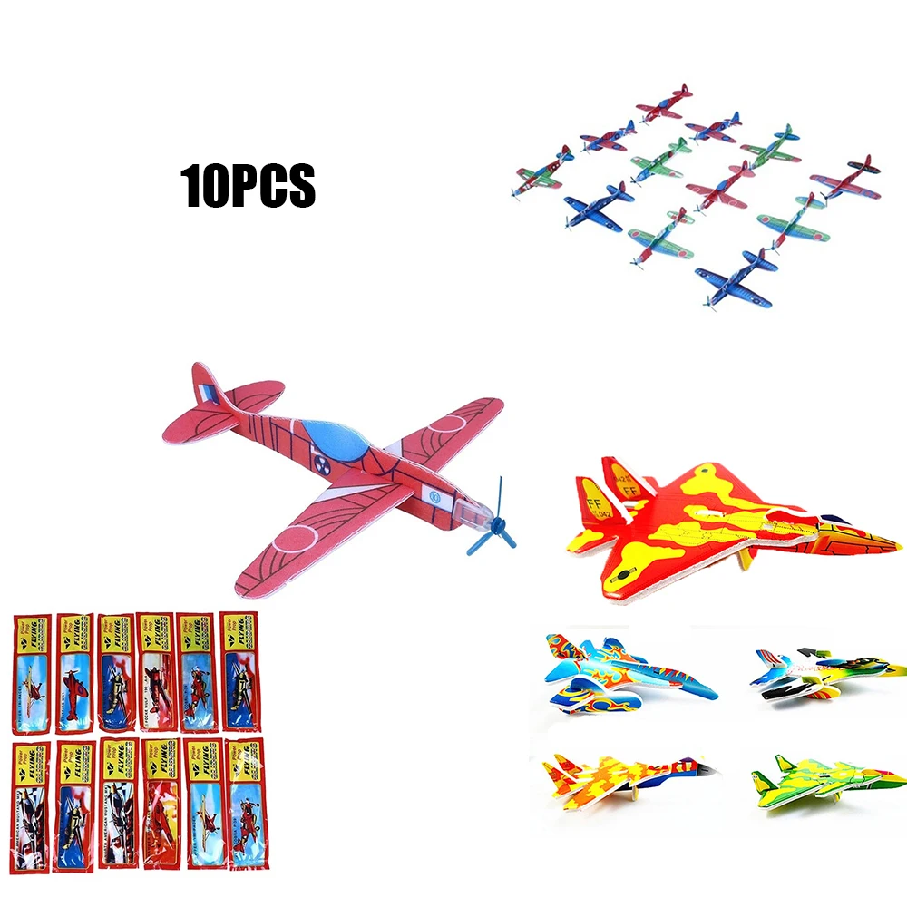 Avião de Espuma para Enchimentos de Saco de Festa, DIY Hand Throw, Flying Glider Planes, Presente Infantil, Brinquedos Infantis, 10PCs