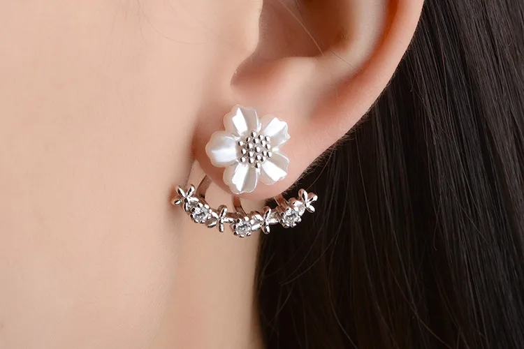 lovely hanging earrings Han edition fashion set auger small and pure and fresh flowers A undertakes earrings