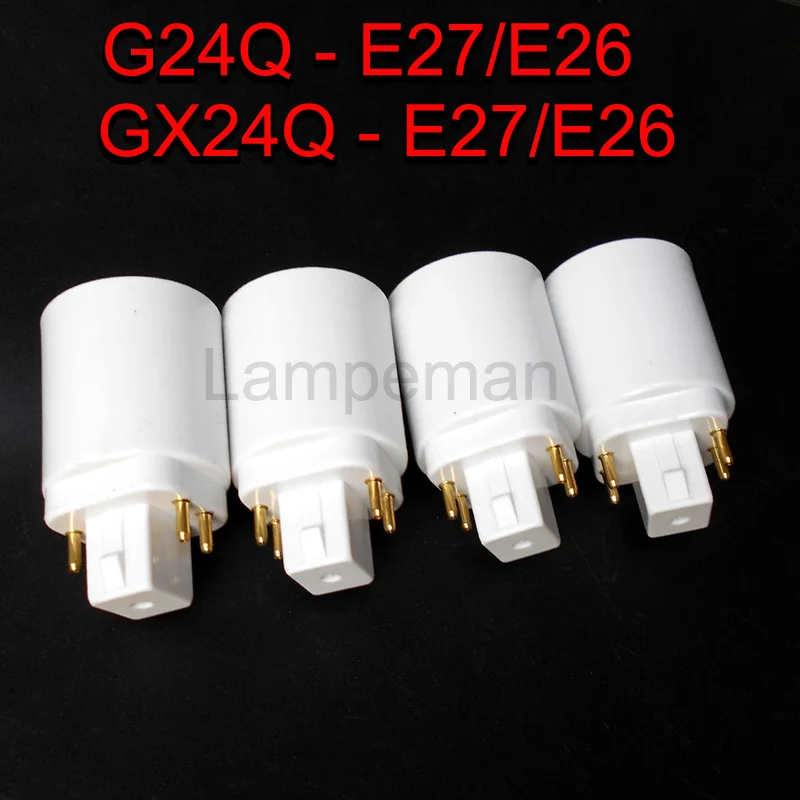 ABS LED G24-E27 어댑터 소켓 할로겐, gx24q CFL 라이트 램프 베이스 컨버터, e27-g24 전구 홀더 어댑터, 4 핀 85-265V