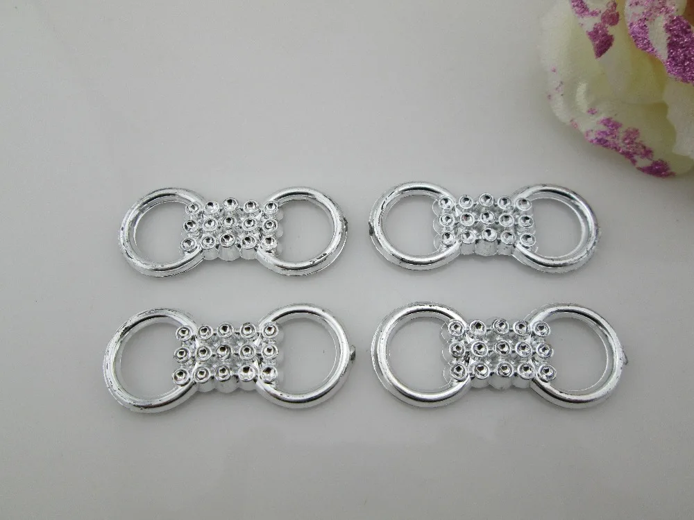 10pcs Acrylic Heart Ribbon Slider Buckles Decorative Shoe Buckles