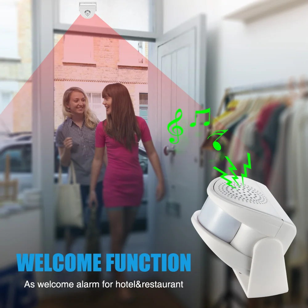 32 Songs Welcome Infrared Chime Doorbell Wireless Adjustable Volume Door bell PIR Motion Detector Alarm For Home Shop Store