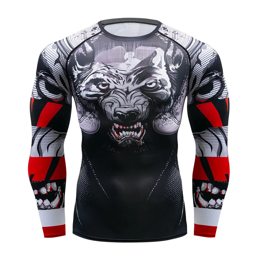 Brand New 2021 uomo shark Sport Tees camicia da corsa T-shirt a maniche lunghe camicie a compressione T-shirt da palestra Fitness rashguard Shirt