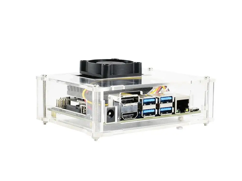 Waveshare Acrylic Clear Case with Dedicated Cooling Fan for NVIDIA Jetson Nano Developer Kit B01 4GB