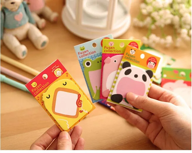 Imagem -04 - Animal Scratch Memo Pad Papel Adesivo Bonito Nota de Mensagem Presente Infantil Estudante Gato Coelho Panda Sapo Decorar 40 Pcs