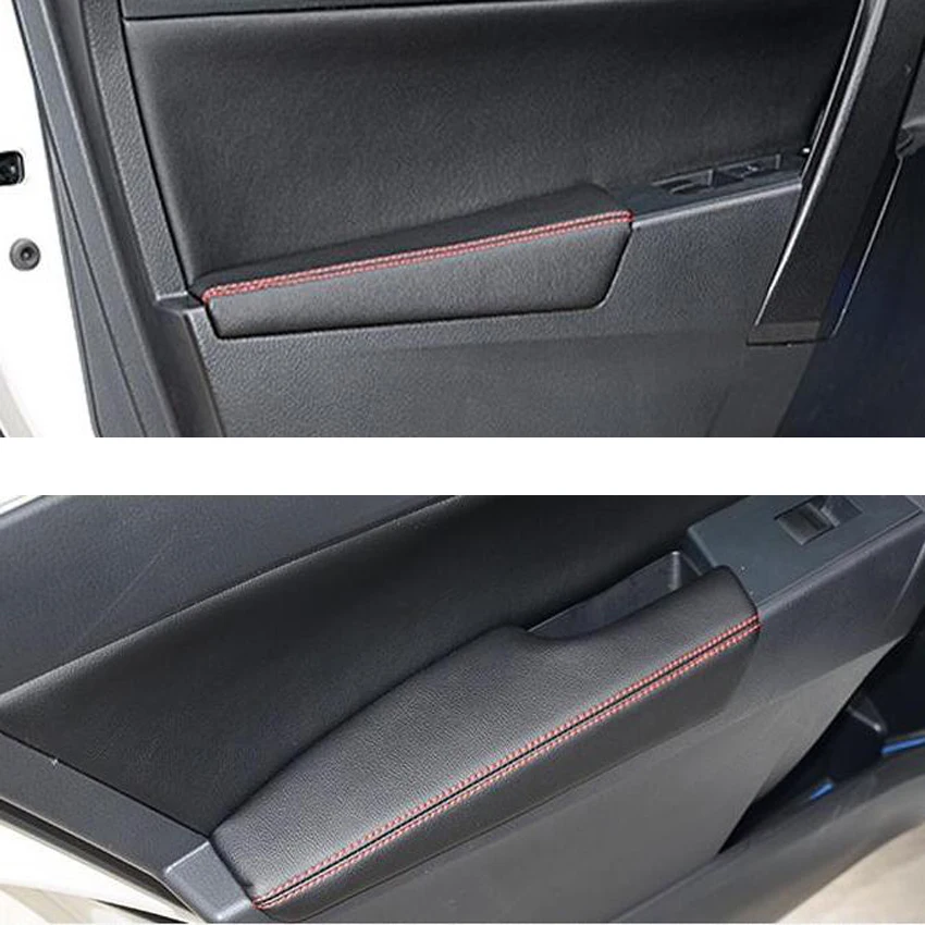 Fit For Toyota Corolla 2014 2015 2016 2017 Car Interior Door Armrest Cover Shell Trim PU Leather Anti-scratch Overlays Styling