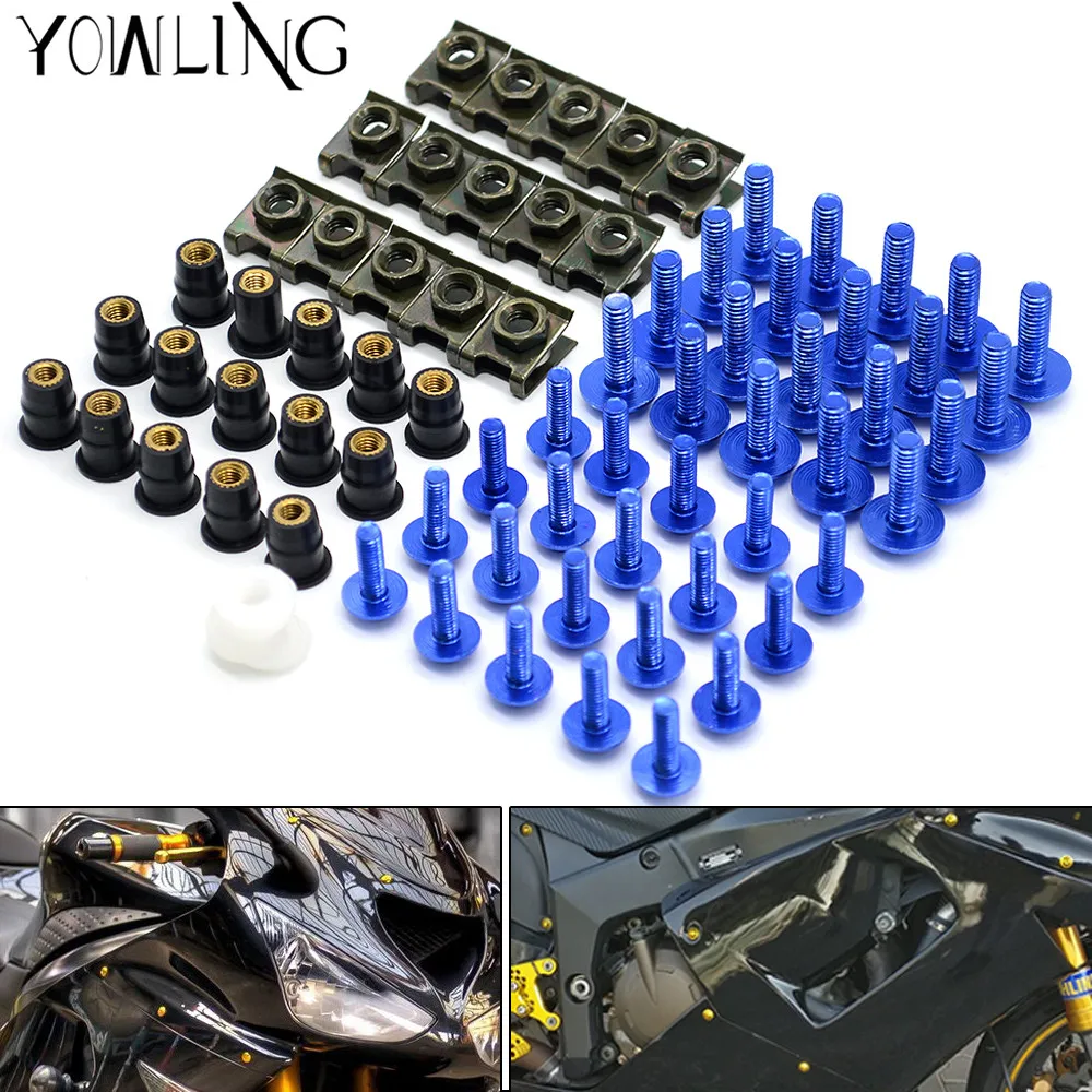 

40PCS Motorcycle accessories custom fairing screw bolt windscreen screw FOR YAMAHA YZF R1 R3 R6 R10 R25 MT-09 FZ09 MT07 FZ07 FZ1