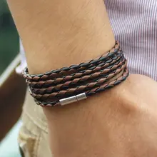 Leather Wrap Men Bangles #5