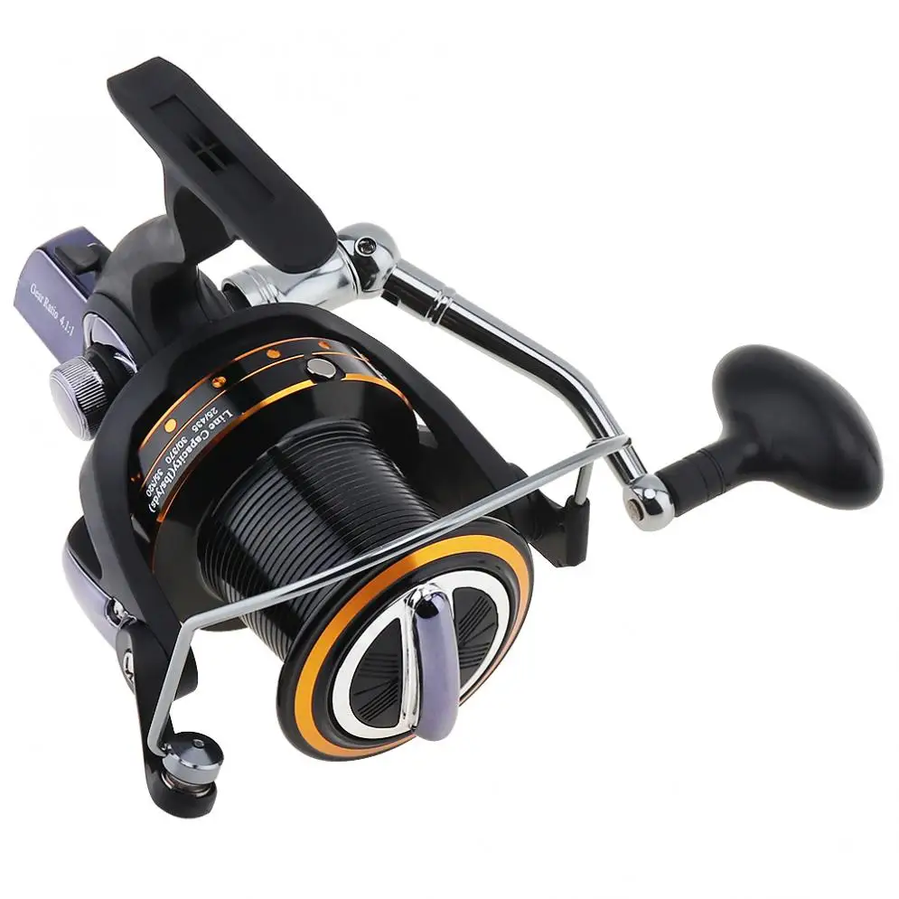 11000 Series 13+1 Ball Bearing 4.1:1 Fishing Reel Trolling Long Shot Casting Big Sea Spinning Wheel with Full Metal Rocker Arm