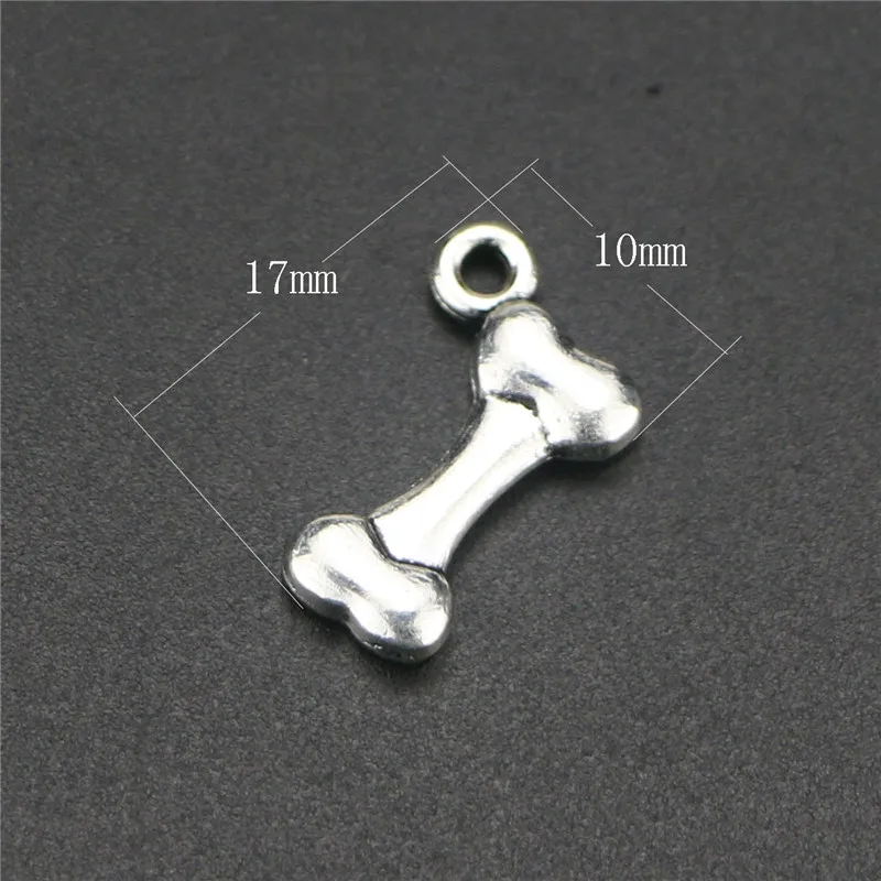 Hot selling 12 Pieces/Lot 10*17mm antique sliver dog bone charms diy handmade craft pandents jewelry making