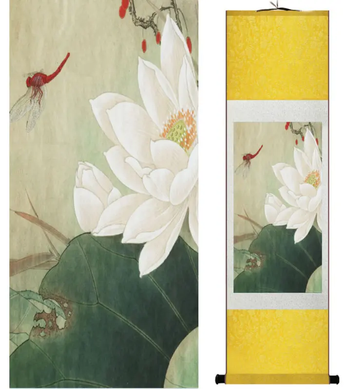 Lotus  painting Water lily painting   Chinese wash painting home decoration painting Chinese traditional art panting  No.32408