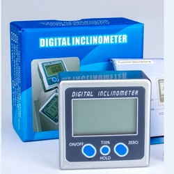 Electronic Aluminum Alloy Protractor Digital Inclinometer 360 Degrees LCD Bevel Box Level Measuring Tool Angle Gauge Meter