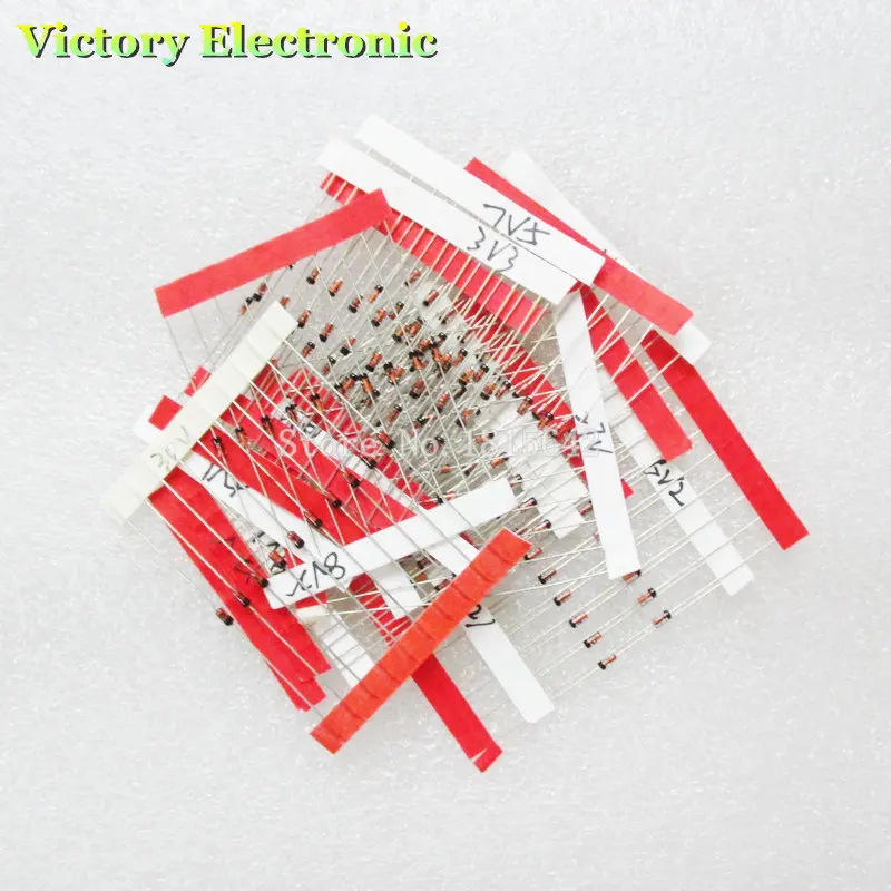 140PCS=14Values*10PCS 1/2W 0.5W Zener Diode Kit 3.3-30V Assorted Assortment Set New electronic diy kit