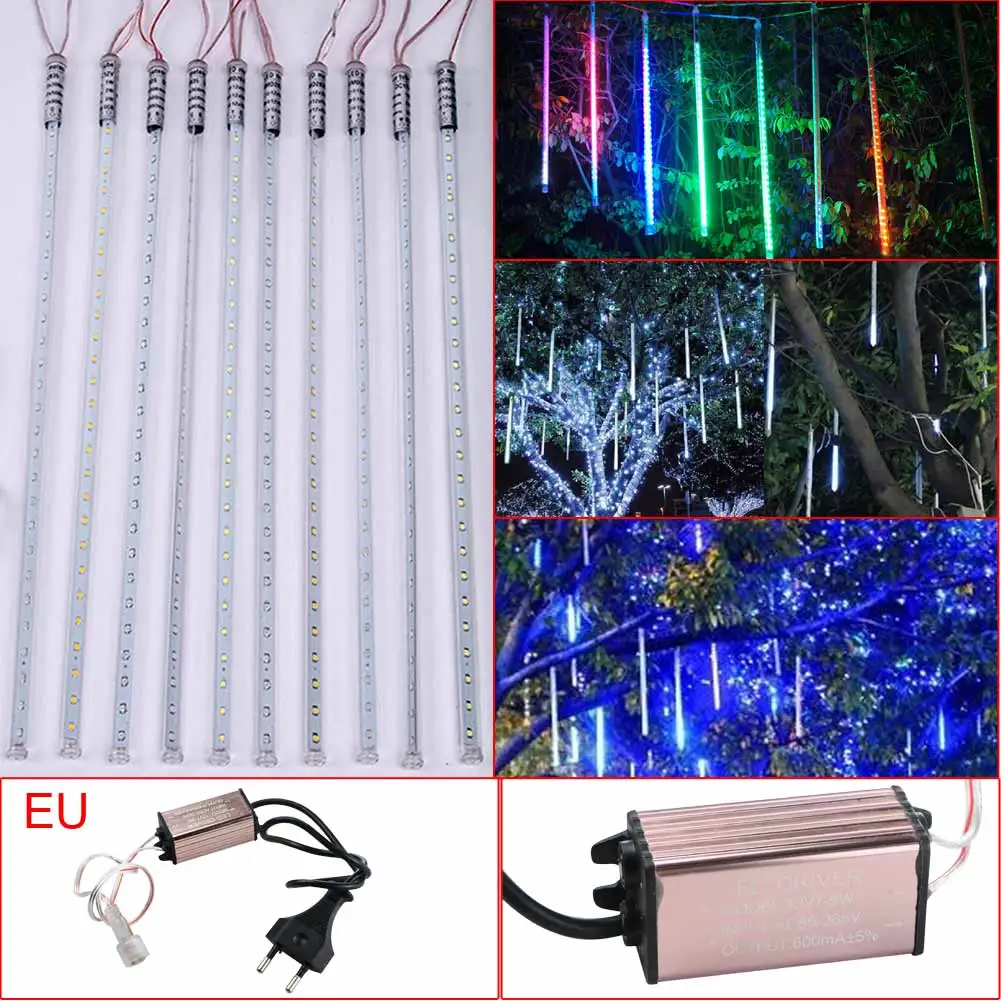 High Quality Waterproof Meteor Shower Rain Tube SMD 2835 54LED String Light W/EU Set